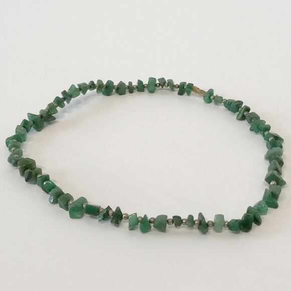 Green Jade Jadeite Necklace Uncut Chunk Stones Barrel Clasp - Picture 12 of 16